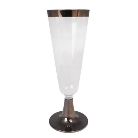 Фужер для шампанского 6шт 150мл пластик Сomplement прозрачный с серебряной полосой (6)