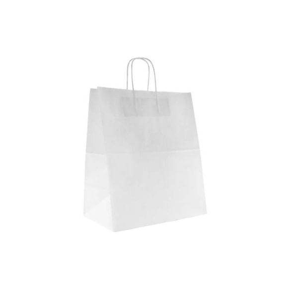 Пакет бумажный с кручеными ручками 32*37*20см белый (200) 108-086