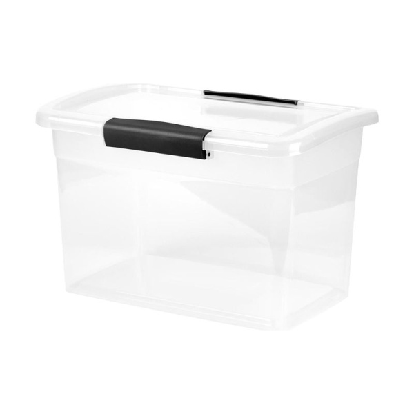 Ящик для хранения 11л 35*23,5*22,2см пластик Vision прозрачный кристалл с защелками (6)