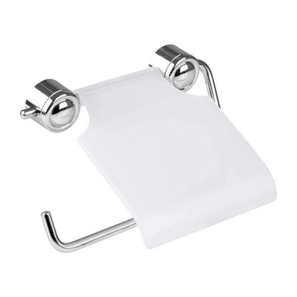 Держатель для туалетной бумаги 14,5*12*3см металл/пластик с креплениями B0926 (48)