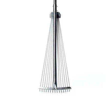 Грабли веерные проволочные раздвижные 15 зубьев металл с черенком 125-155см Умничка К01FK (24) ВЫВОД