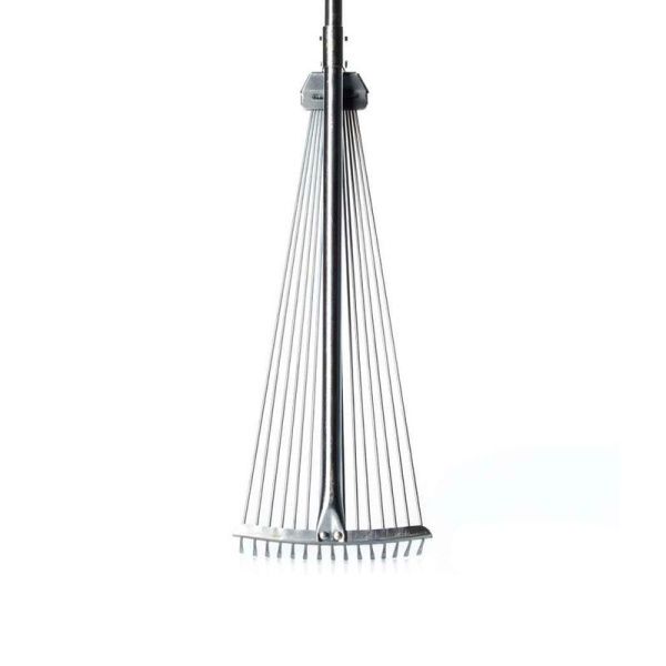 Грабли веерные проволочные раздвижные 15 зубьев металл с черенком 125-155см Умничка К01FK (24) ВЫВОД