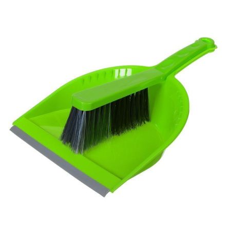 Щетка сметка+совок с резинкой СТАНДАРТ салатовый/ярко-зеленый 80*230*320 (30/24)