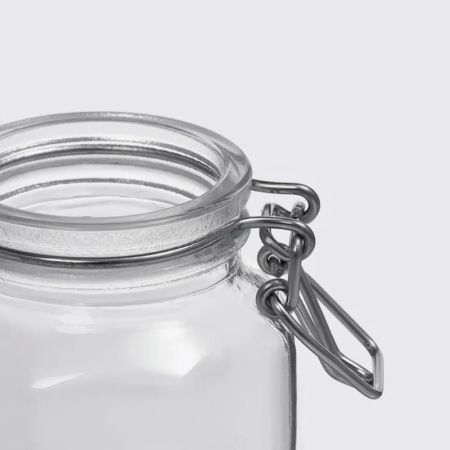Банка для сыпучих продуктов 100мл стекло с фиксатором JC-15964 (144)