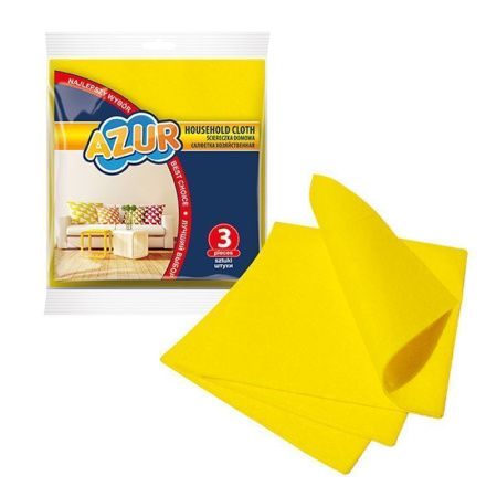 Салфетка вискозная 3шт 30*35см Домашняя AZUR (100)