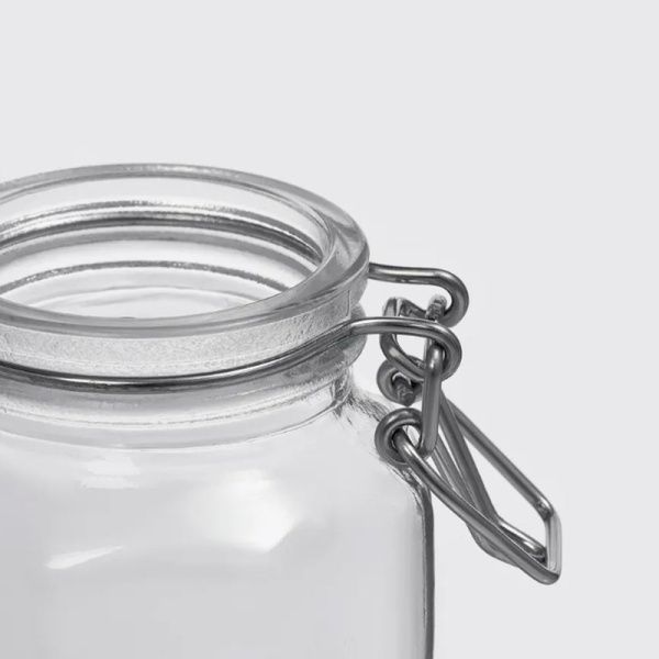 Банка для сыпучих продуктов 100мл стекло с фиксатором JC-15964 (144)