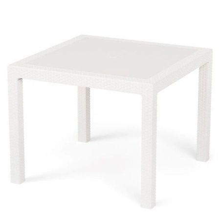 Стол пластик Ротанг-плюс 94*94*74см белый (1)