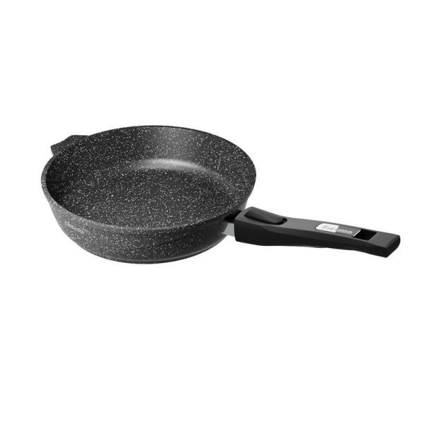 Сковорода 28см алюминий АП ГРАНИТ BLACK без крышки съемная ручка индукция (10)