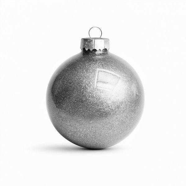 Игрушка новогодняя на елку ШАР 15см пластик серебро (48) JC-17207
