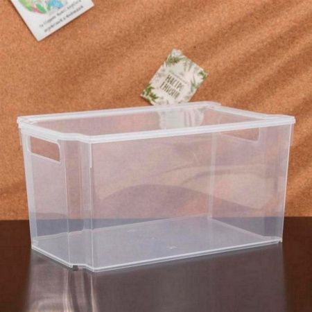 Ящик для хранения 18л 390*260*195мм пластик МОДУЛЬ прозрачный штабелируемый без крышки (9)