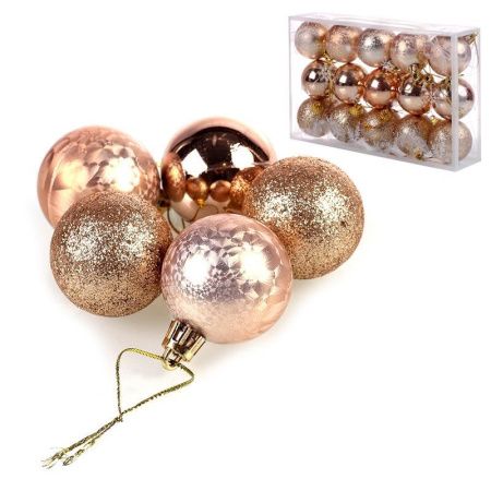Украшение новогоднее пластик Шар 15шт. 4см B-2561 (180)