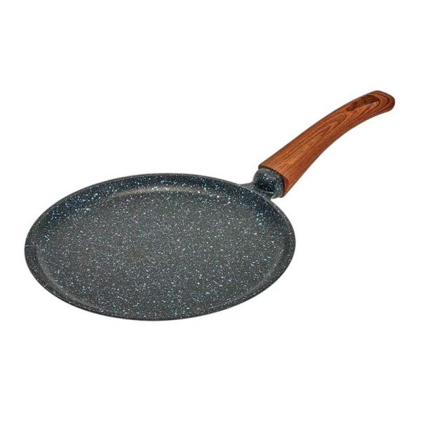 Сковорода блинная 24см алюминий АП МЕГАЛИТ 14 ручка soft-touch Гранит (10)