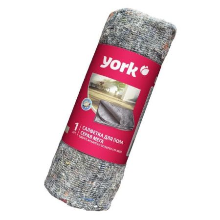 Салфетка для пола 75*100см хлопок серая в рулоне МЕГА YORK 260г/м2 (30)