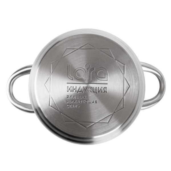 Кастрюля 8,2л 26*15,5см нерж.сталь АФИНА стекл.крышка капсулированное индукционное дно LR02-271