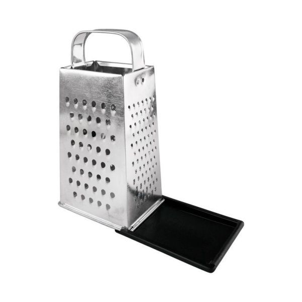 Терка 4 гранная 11*8,5*22см белая жесть с дном К01.001.01 (30)