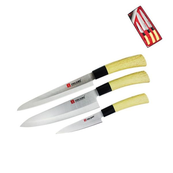 Ножи набор 3пр (20/32,5см, 21/33см, 12/24см) нерж.сталь подар.уп (48) JC-15569