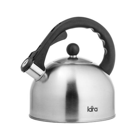Чайник со свистком 2,5л нерж.сталь матовый автоподъем ручки индукц.дно 0,3мм LR00-05 (12)