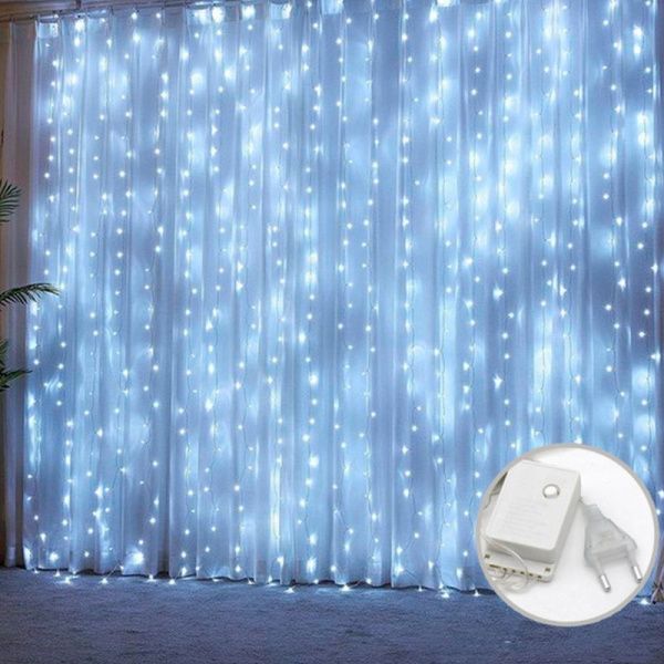 Гирлянда светодиодная Дождь 3*2,5м 320LED 16 нитей, 20 лампочек на одной нити GN38 (50)