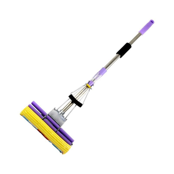 Швабра с отжимом металл двойной ролик 27см телескопическая ручка 115см JC-110/LJA-002 (30)