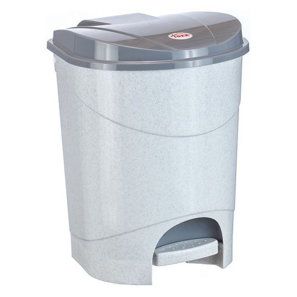 Контейнер для мусора 19л пластик мраморный с педалью (4)