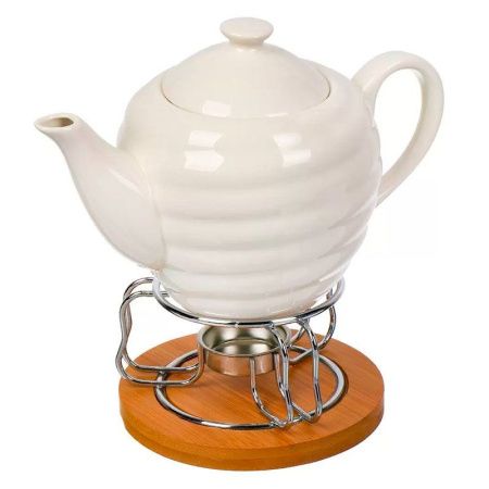 Чайник заварочный 750мл фарфор на метал.подставке для подогрева подар.уп Jd7431/JC-14156 (27)
