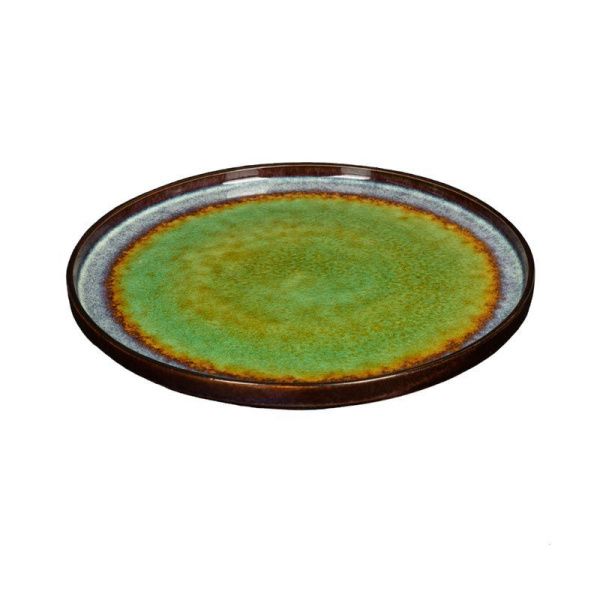 Тарелка мелкая 26,5см фарфор VERDE сине-зеленый обеденная [HL473250] (6)