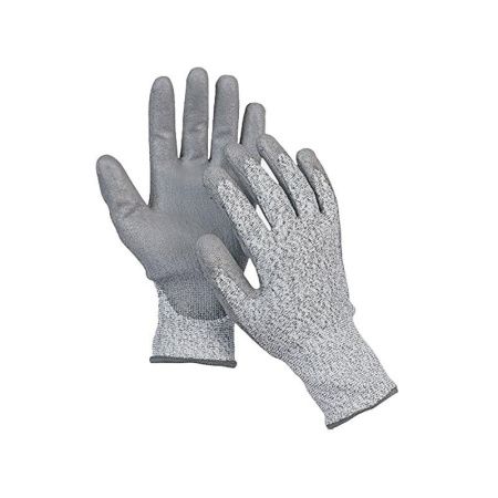 Перчатки рабочие противопорезные с полиуретаном 62гр (600)