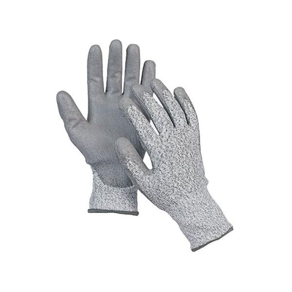 Перчатки рабочие противопорезные с полиуретаном 62гр (600)