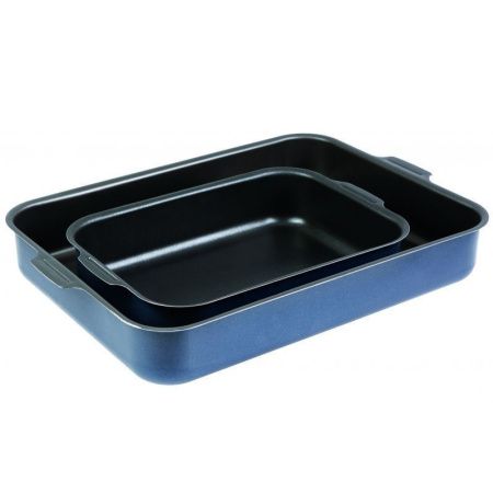Противень набор 2шт 23*30*5,5/27*35*5,8см алюминий АП AZURE без крышек цельные ручки (5)