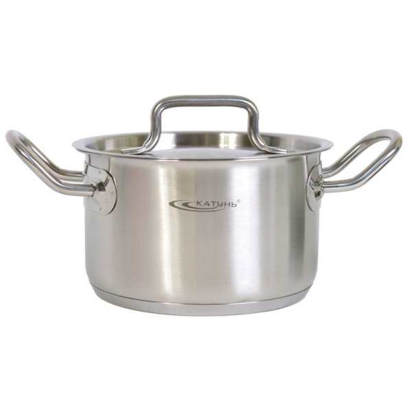 Кастрюля 2л нерж.сталь ОБЩЕПИТ мет.крышка D16см H10см индукция КТ-ОБ-02 (4)