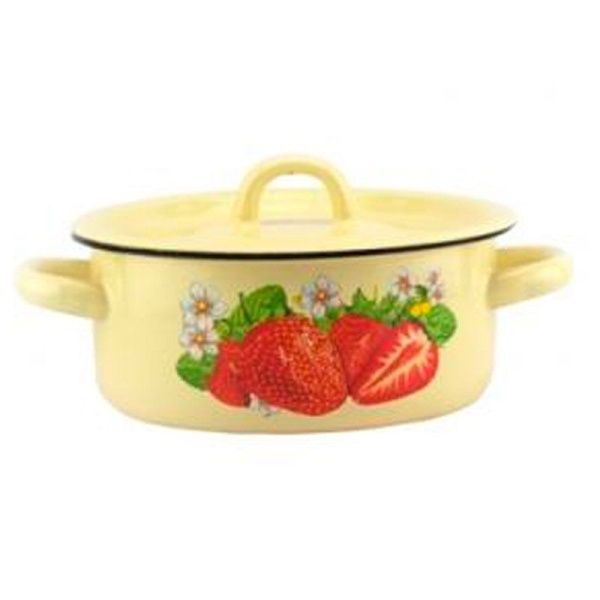 Кастрюля 1,5л эмаль ваниль с рис. 21-1608/4 (12)