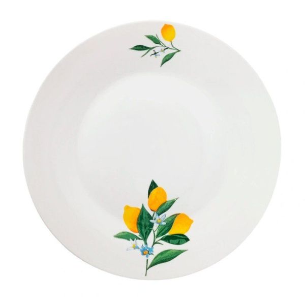 Тарелка мелкая 22,5см фарфор ЛИМОНЫ круглая (12/48)