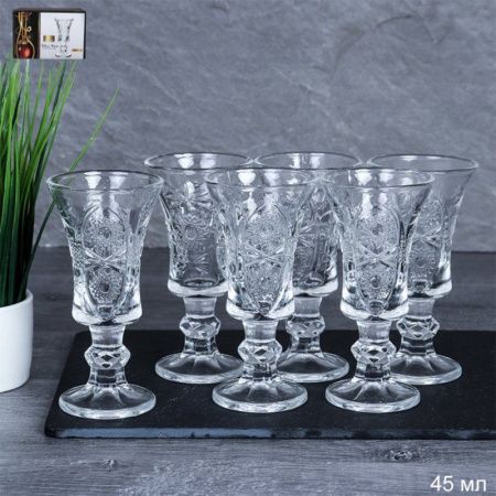 Набор рюмок стекло 6шт. 45мл Орнамент Р-1600 (24)