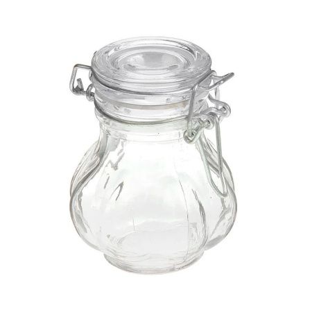 Банка для сыпучих продуктов 100мл стекло с фиксатором JC-15973 (144)
