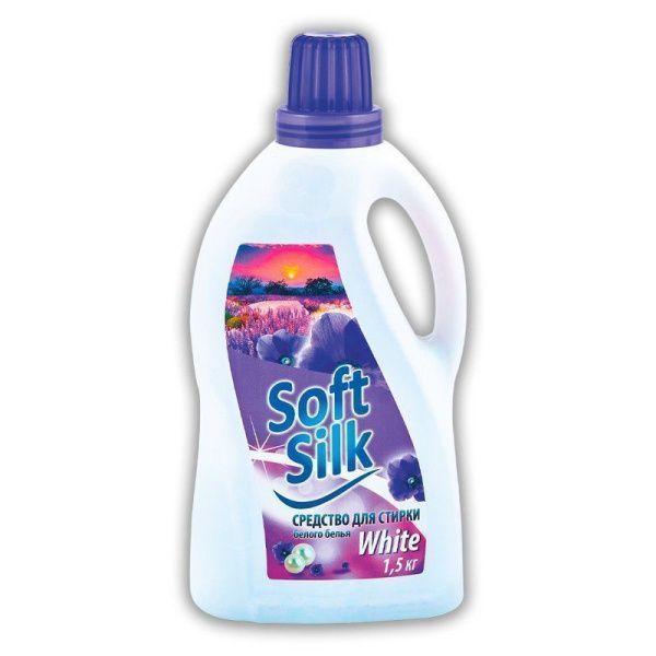 Средство для стирки жидкое 1,5кг Soft Silk White (6)