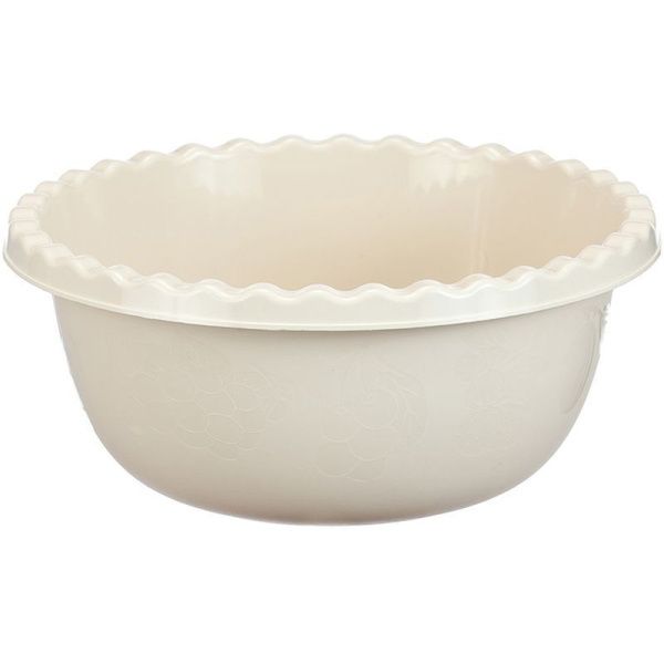 Миска 5л 295*130*295мм пластик Белый ротанг круглая (20)