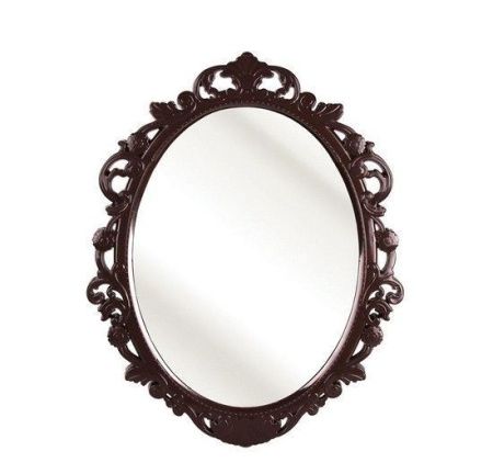 Зеркало настенное в рамке 585*470мм пластик АЖУР тёмно-коричневое (7)