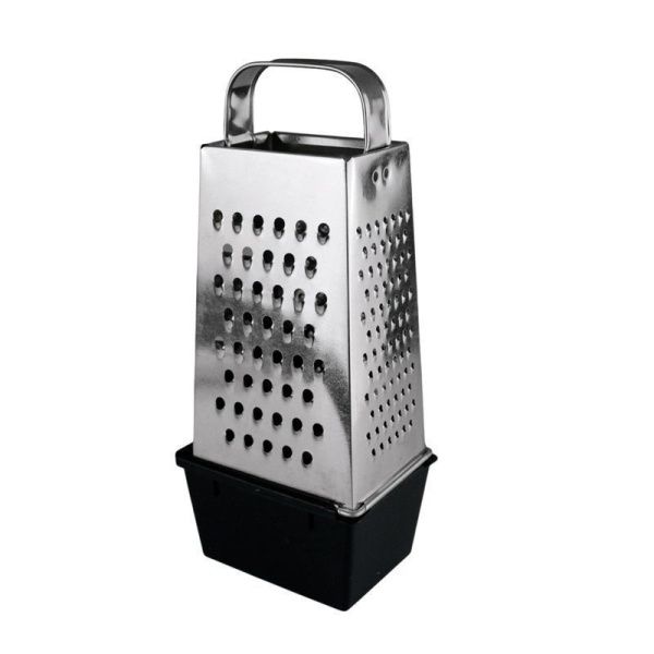 Терка 4 гранная 11*8,5*27см белая жесть с контейнером 450мл К01.002.01 (30)