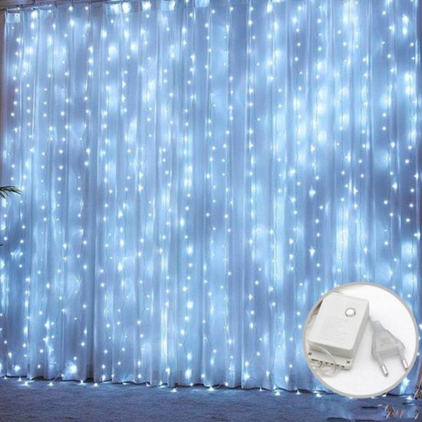 Гирлянда светодиодная Занавес 3*2м 240LED холодный белый 8 режимов GN16 (50) (