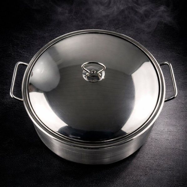 Кастрюля 8,5л 28*17см нерж.сталь с мет.крышкой индукция JC-186