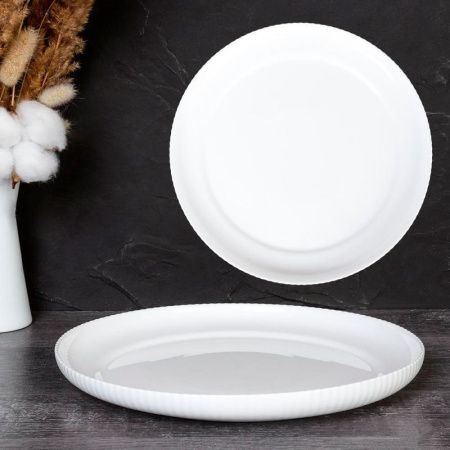 Тарелка мелкая 25,4см стеклокерамика ВЕРТИКАЛЬ обеденная FLSLQP100 (36)