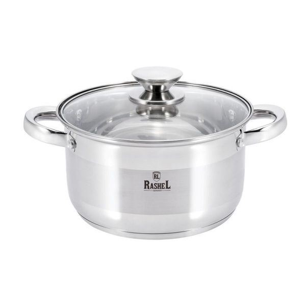 Кастрюля 7,6л нерж.сталь БЕРТА со стекл.крышкой 26*15см (4)