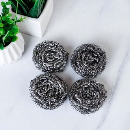 Губка для посуды 4шт металл S4 (500)