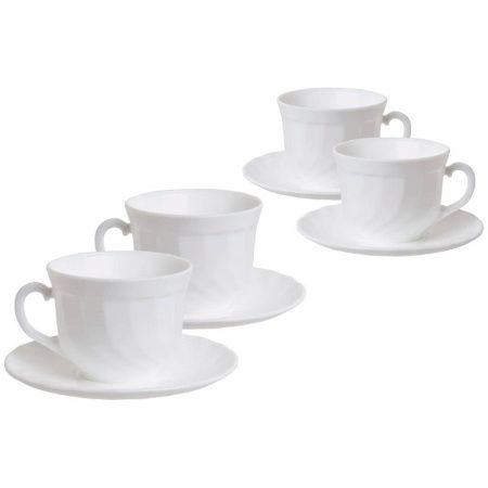 Чайный набор 8пр стеклокерамика ТРИАНОН на 4 персоны 280мл (6)