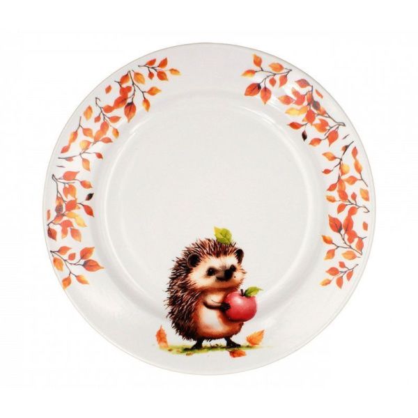 Тарелка детская мелкая 17,5см фарфор ЕЖИК гладкий край (30)