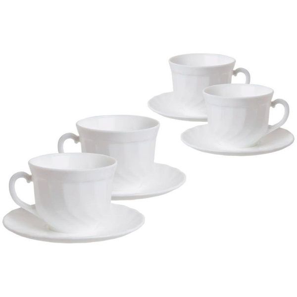 Чайный набор 8пр стеклокерамика ТРИАНОН на 4 персоны 280мл (6)