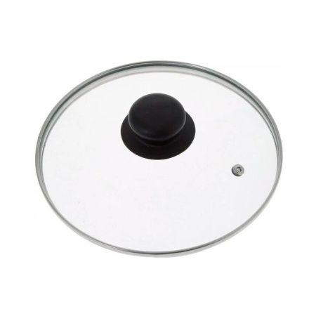 Крышка 18см стекло с ручкой метал.ободком низкая арт.4718 (34)