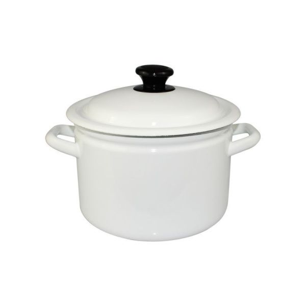 Кастрюля 4л эмаль белая цилиндрическая борт. 41704-142-У (4)