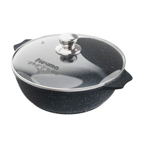 Жаровня 4л алюминий ГРАНИТ STAR INDUCTION PRO АП стекл.крышка 28см, индукция (7)