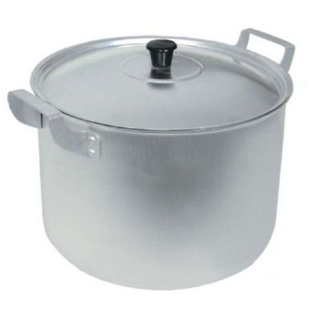 Кастрюля 8л алюминий ПОВАРСКАЯ матовая мет.крышка (4)